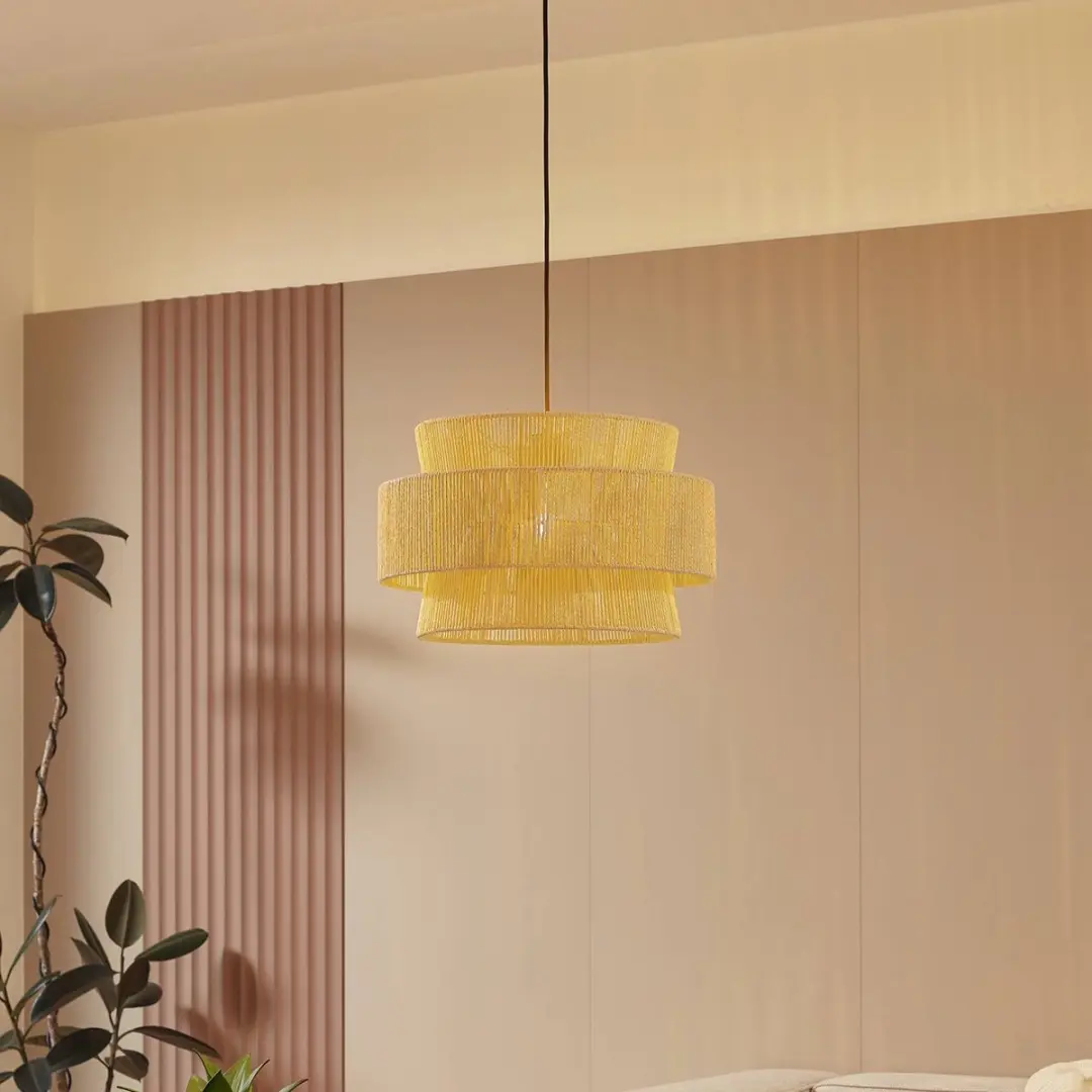 Lindby Hanglamp Papier 1 Licht E27 - Ø45cm - Beige