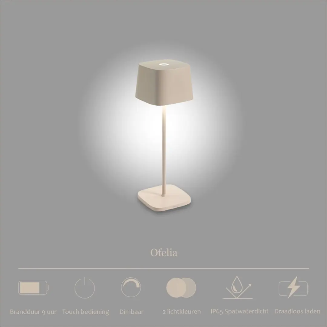Zafferano Ofelia Mini Zandkleur - Wandlamp 10cm