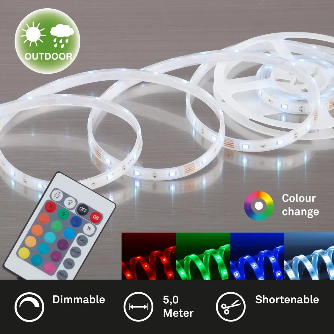 Briloner LED SUPERLINE RGB LED Strip 5m - IP44