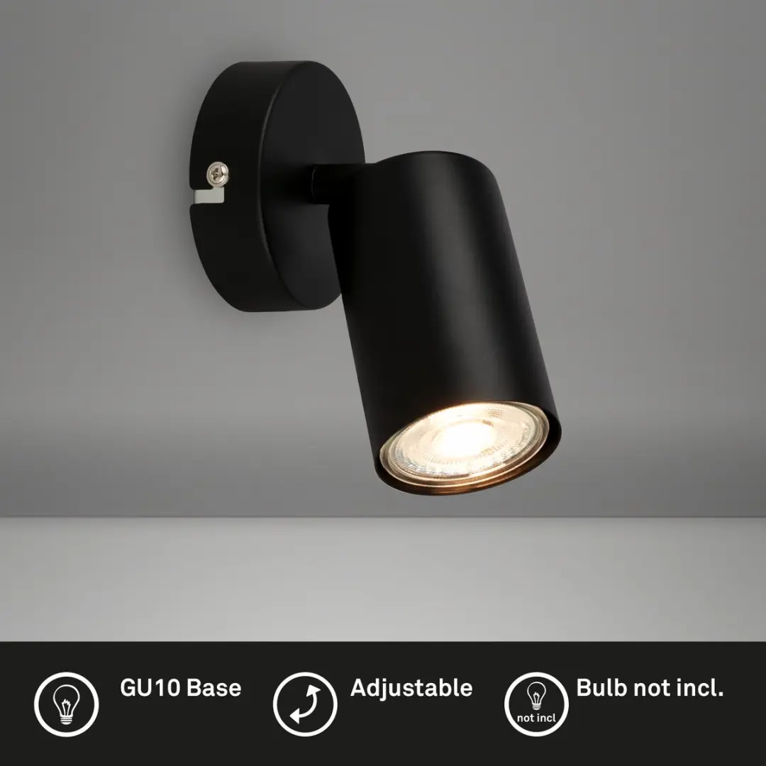 Briloner Tib Opbouwspot 9W - Ø8cm - Zwart