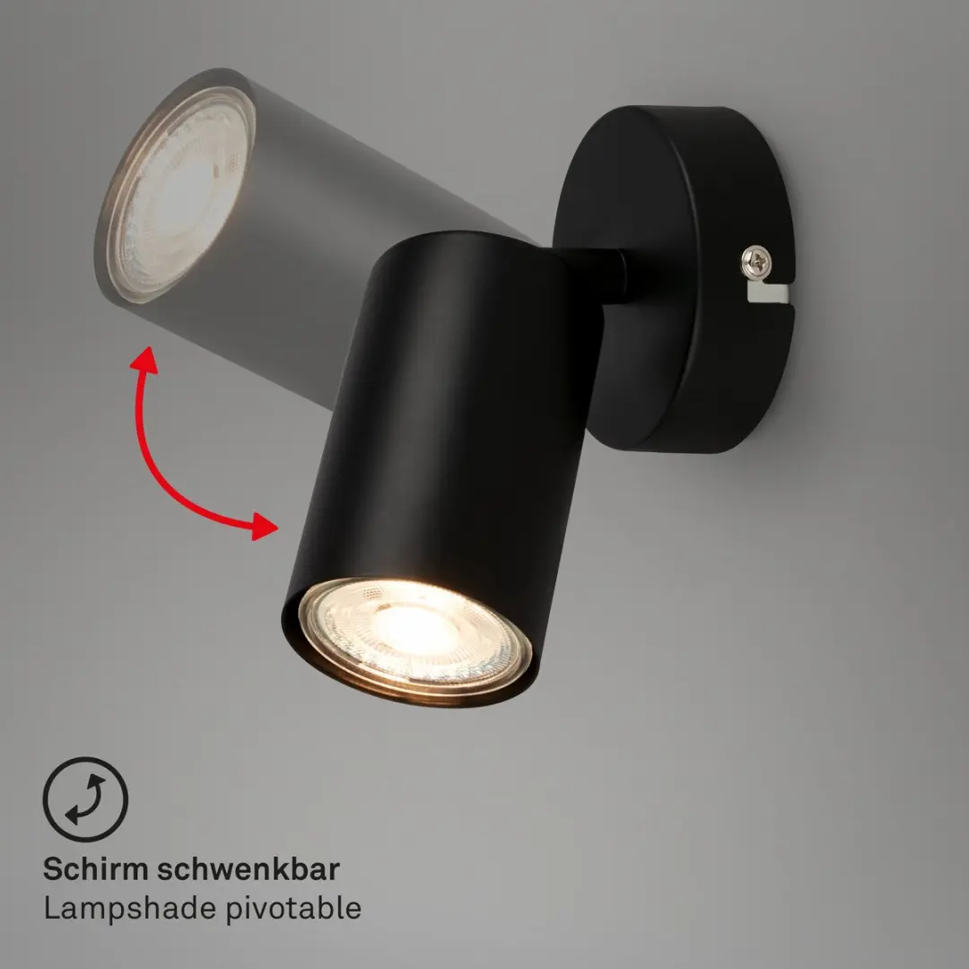 Briloner Tib Opbouwspot 9W - Ø8cm - Zwart