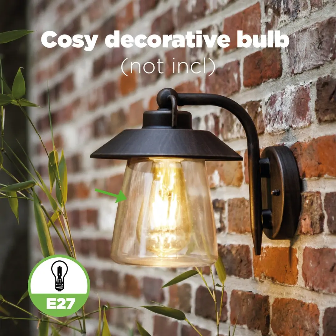 Lutec Cate Wandlamp E27 Mat Roestkleur - IP44