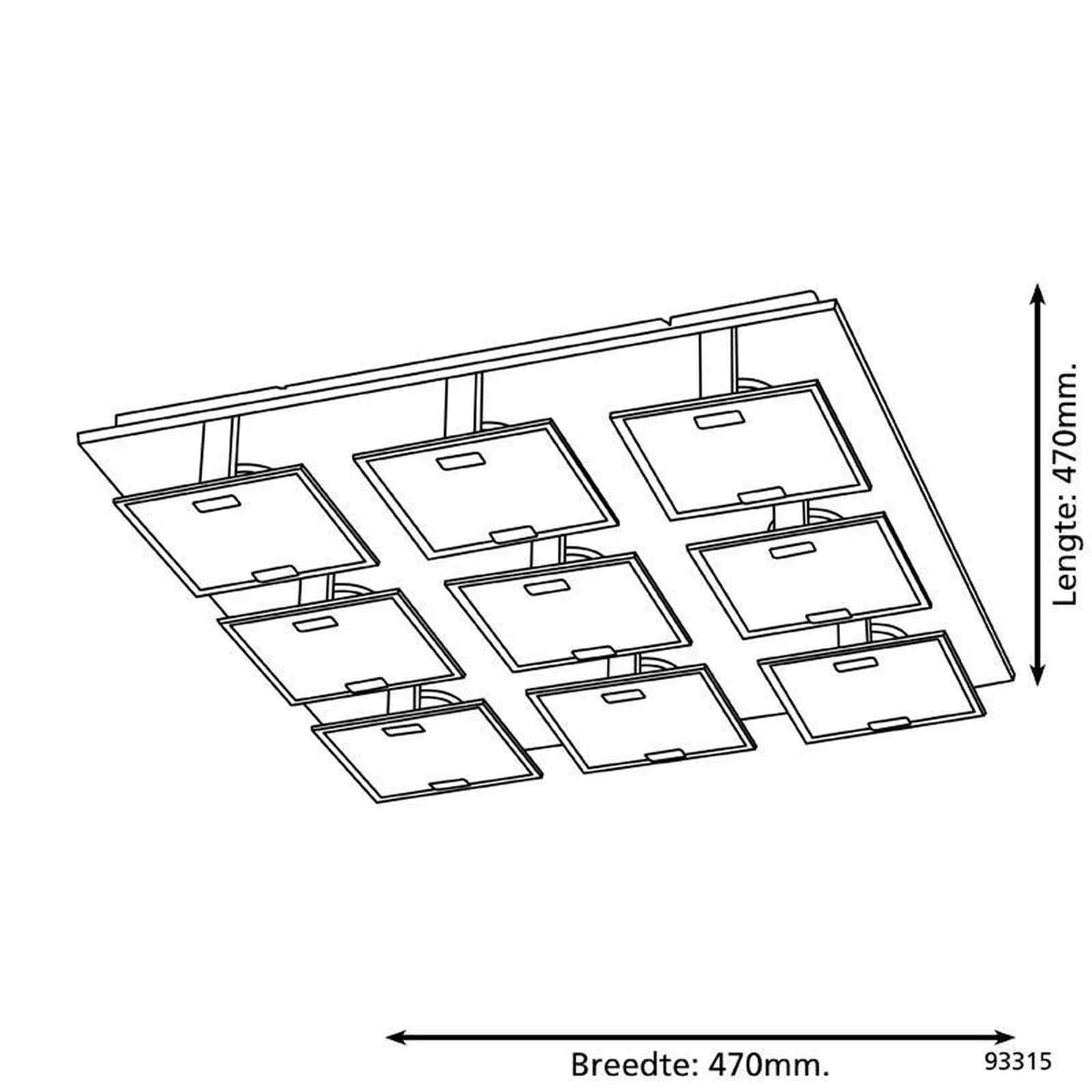 Eglo Vicaro Wandlamp 9 LED - Chroom - Wit - afbeelding 3 van 3