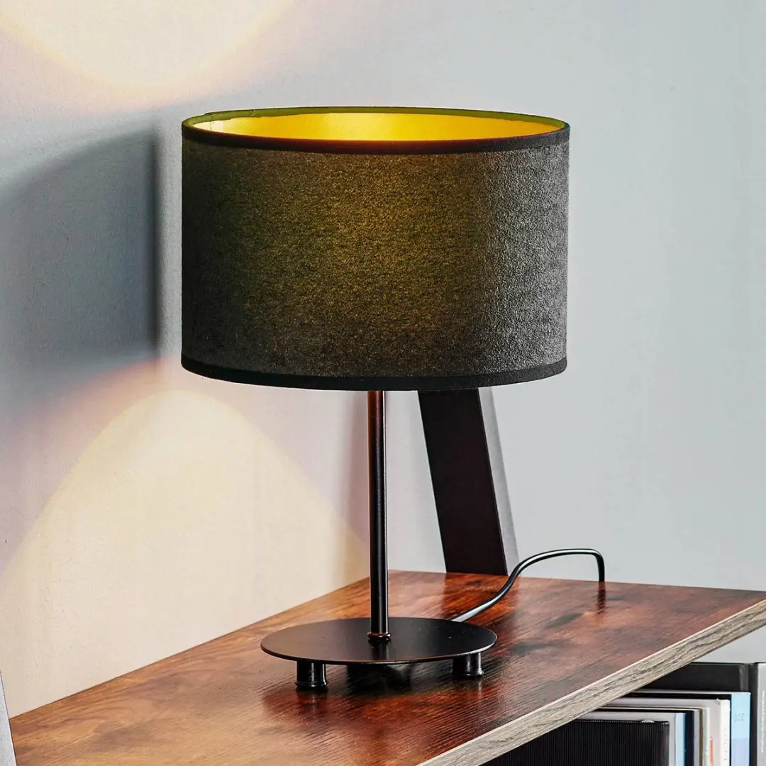 Euluna Tafellamp 1 Licht - 40W - Ø20cm - Zwart/Goud