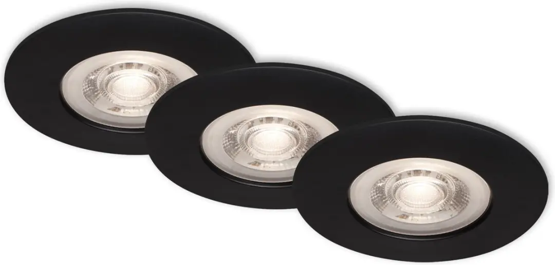 Briloner LED Inbouwspots Ø9cm - 3 Stuks - 5W 460Lm 3000K - Zwart