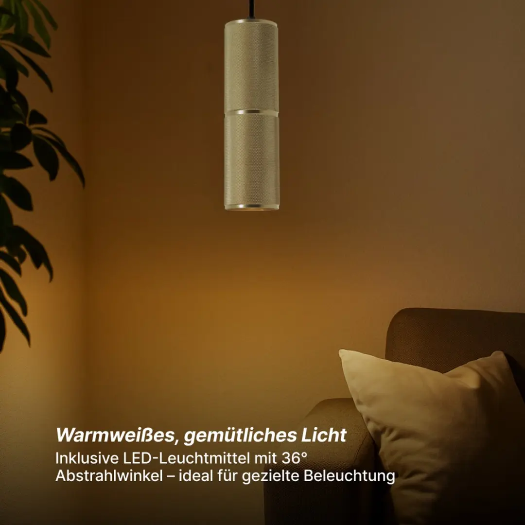 Brilliant Marty Hanglamp GU10 5W - Goud/Zwart - afbeelding 6 van 6