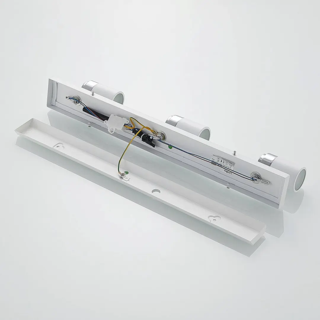 Lindby Plafondlamp Badkamer 3-Lichts GU10 - Wit/Chroom Mat