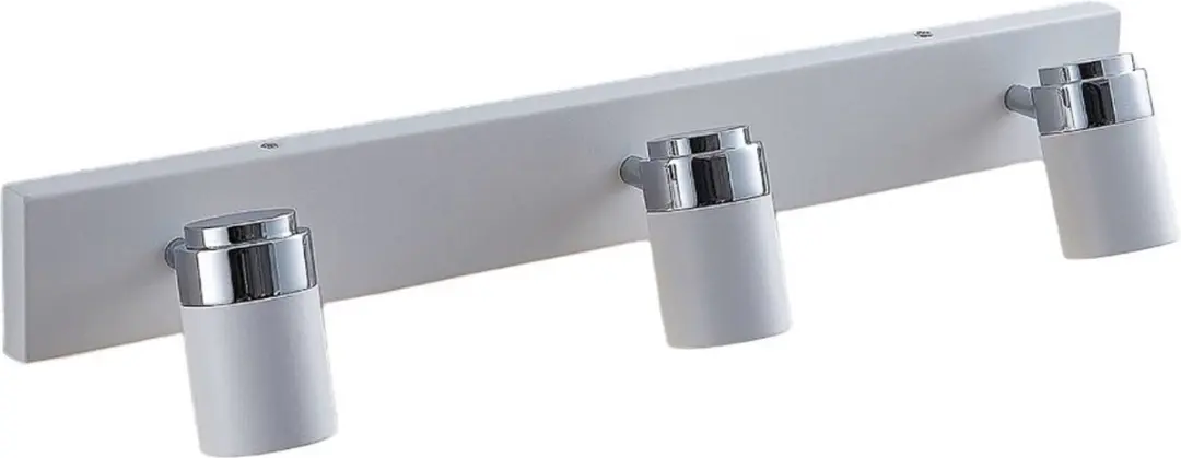 Lindby Plafondlamp Badkamer 3-Lichts GU10 - Wit/Chroom Mat