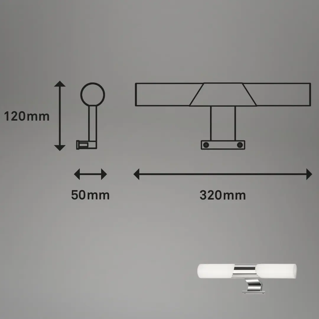 Briloner LED Spiegellamp 800 Lm - Chroom - 32cm