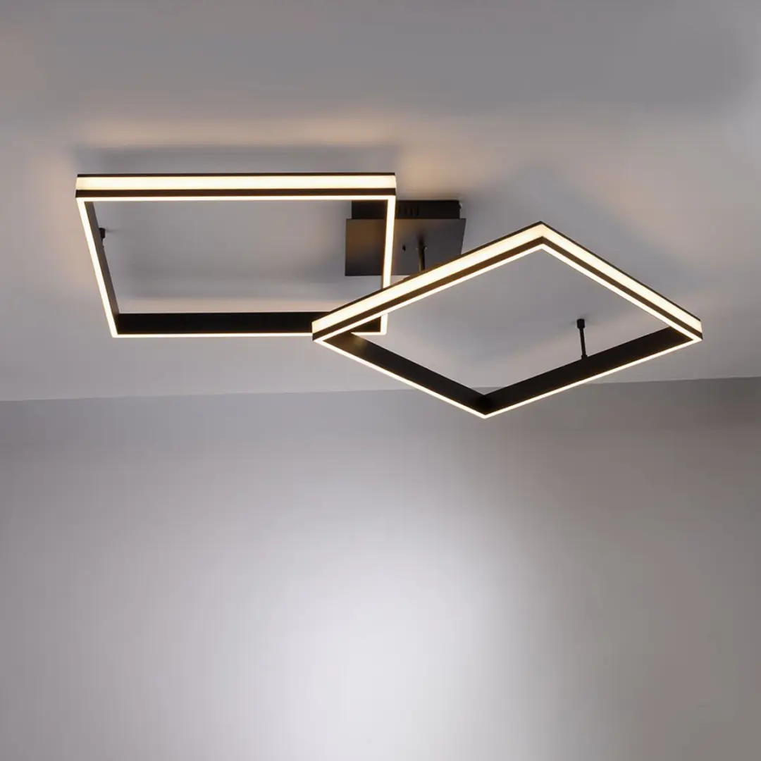 JUST LIGHT LED Plafondlamp 38W - 104,8cm - Metaal Zwart - afbeelding 6 van 6