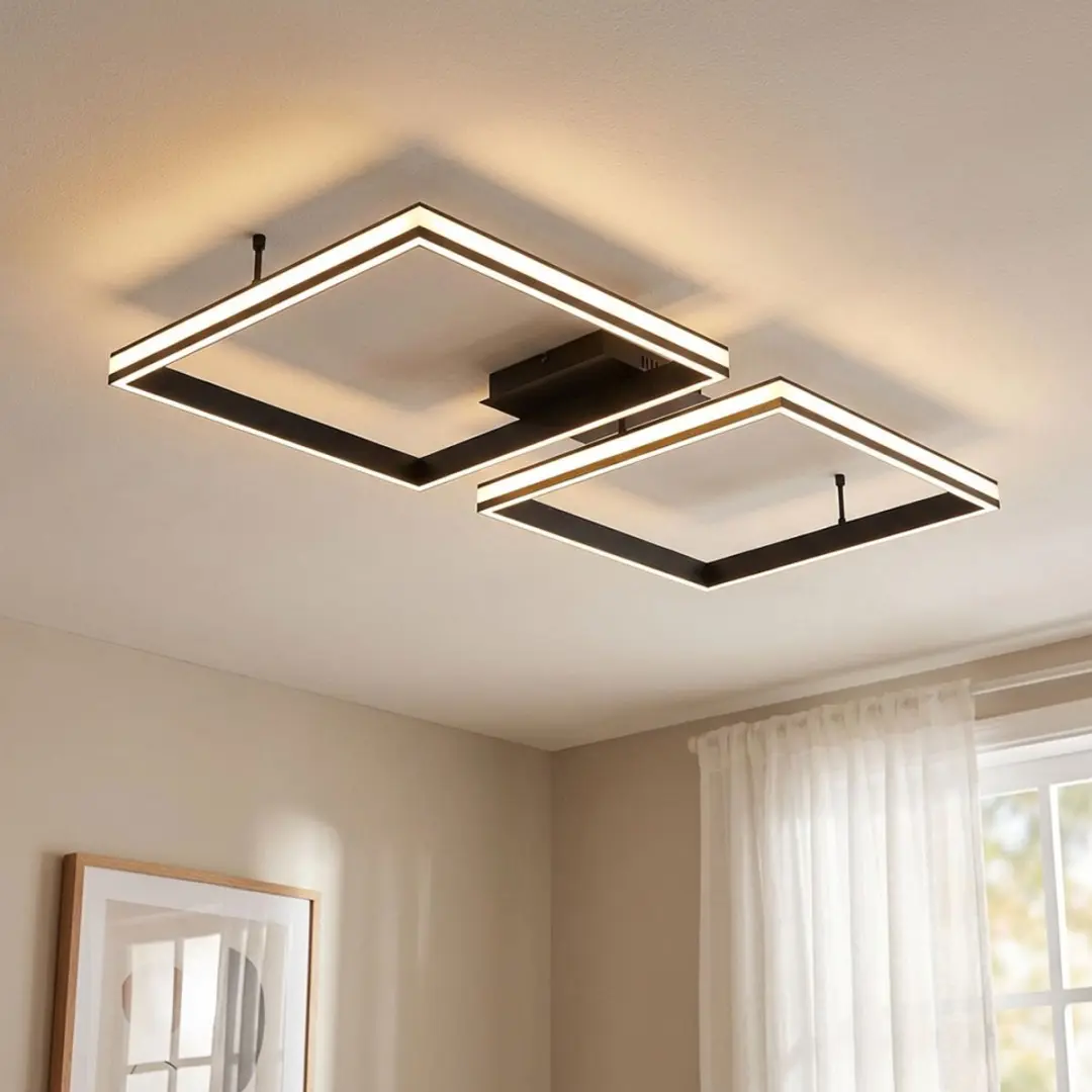 JUST LIGHT LED Plafondlamp 38W - 104,8cm - Metaal Zwart