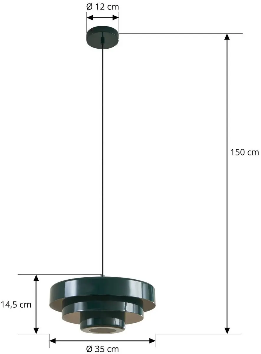 Lindby Hanglamp Metaal 1 Licht - Donkergroen