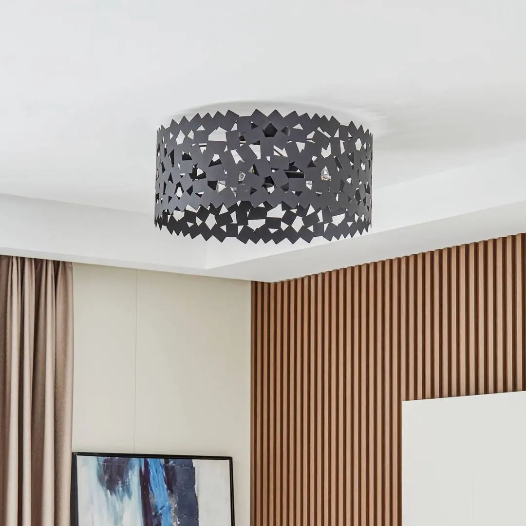 Lucande Plafondlamp 3-Lichts E27 - 50cm - Zwart