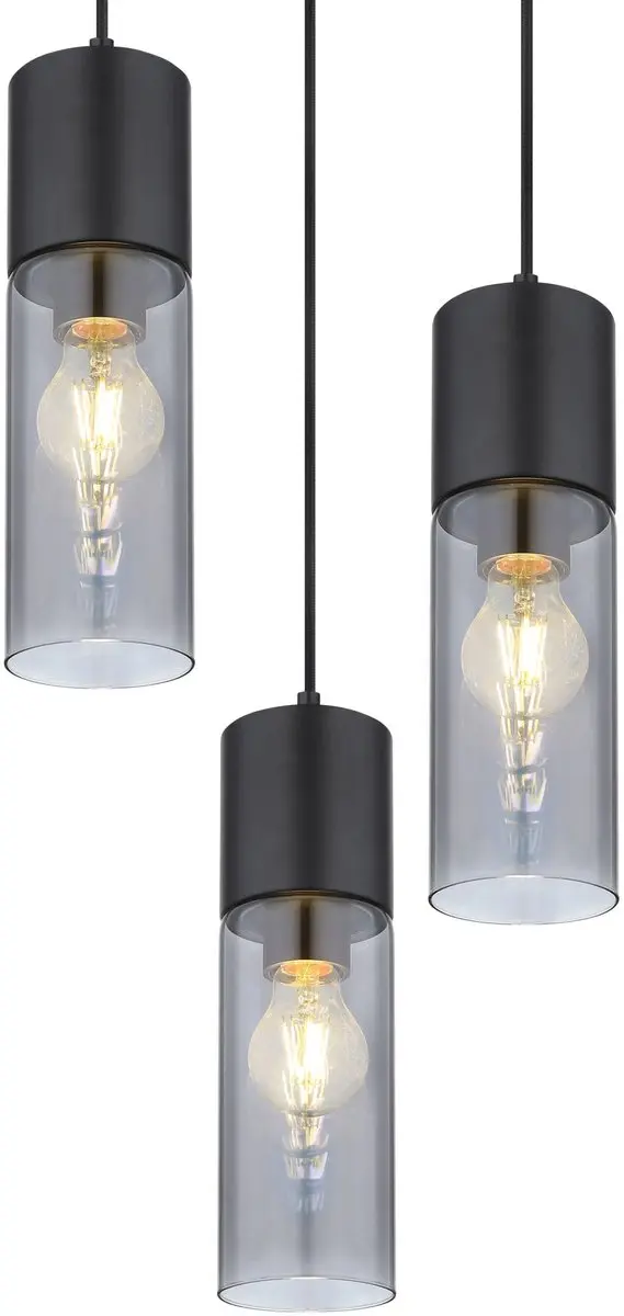 Globo Annika Hanglamp - 3 Lichtpunten - Ø30cm - Zwart