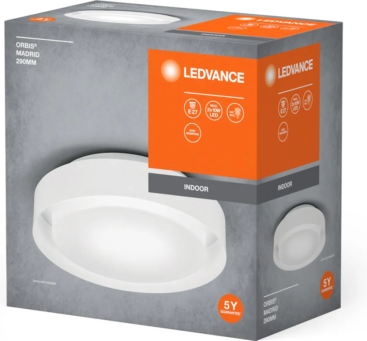 LEDVANCE Orbis Madrid Plafondlamp 2xE27 - Wit