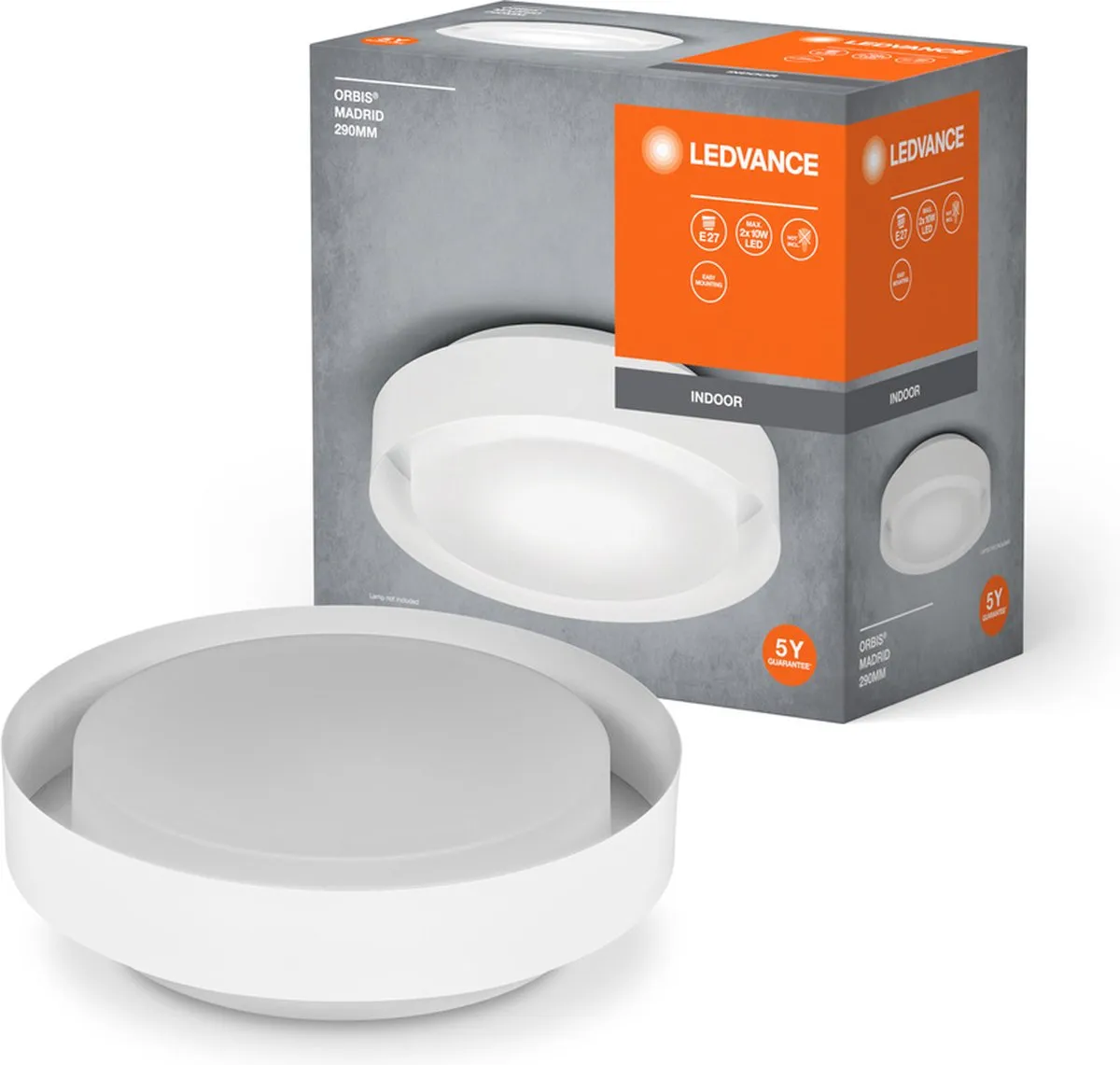LEDVANCE Orbis Madrid Plafondlamp 2xE27 - Wit