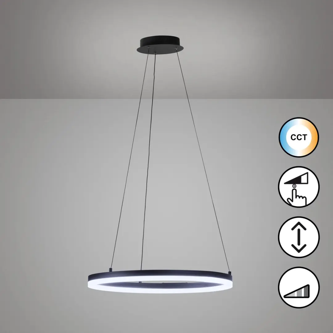 Fischer & Honsel Sirko Hanglamp LED 37W - Ø60cm - Zwart