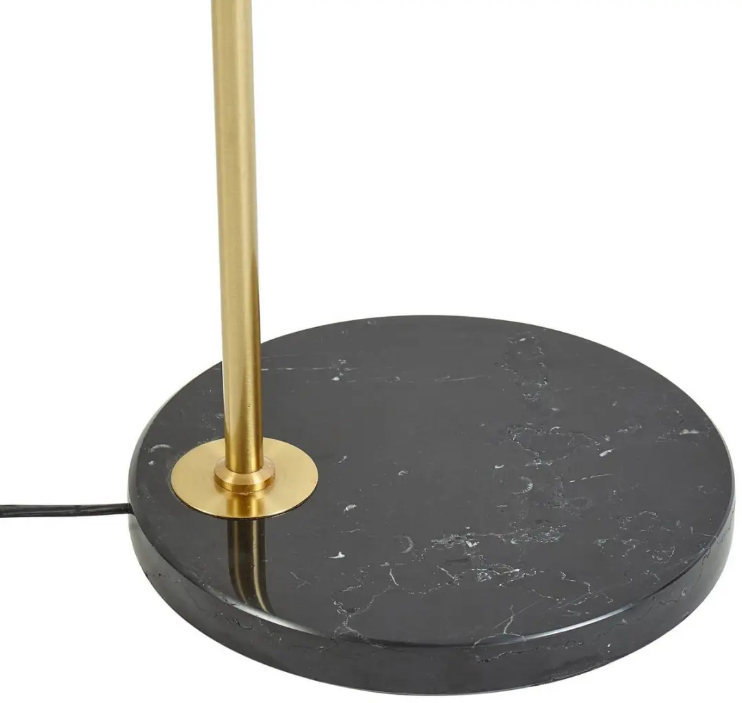 Lindby Vloerlamp 1 Licht Textiel Marmer Metaal 153cm - Zwart/Goud