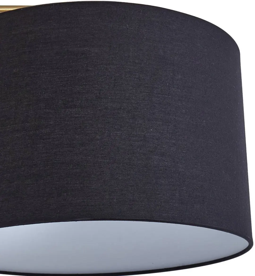 Lindby Vloerlamp 1 Licht Textiel Marmer Metaal 153cm - Zwart/Goud
