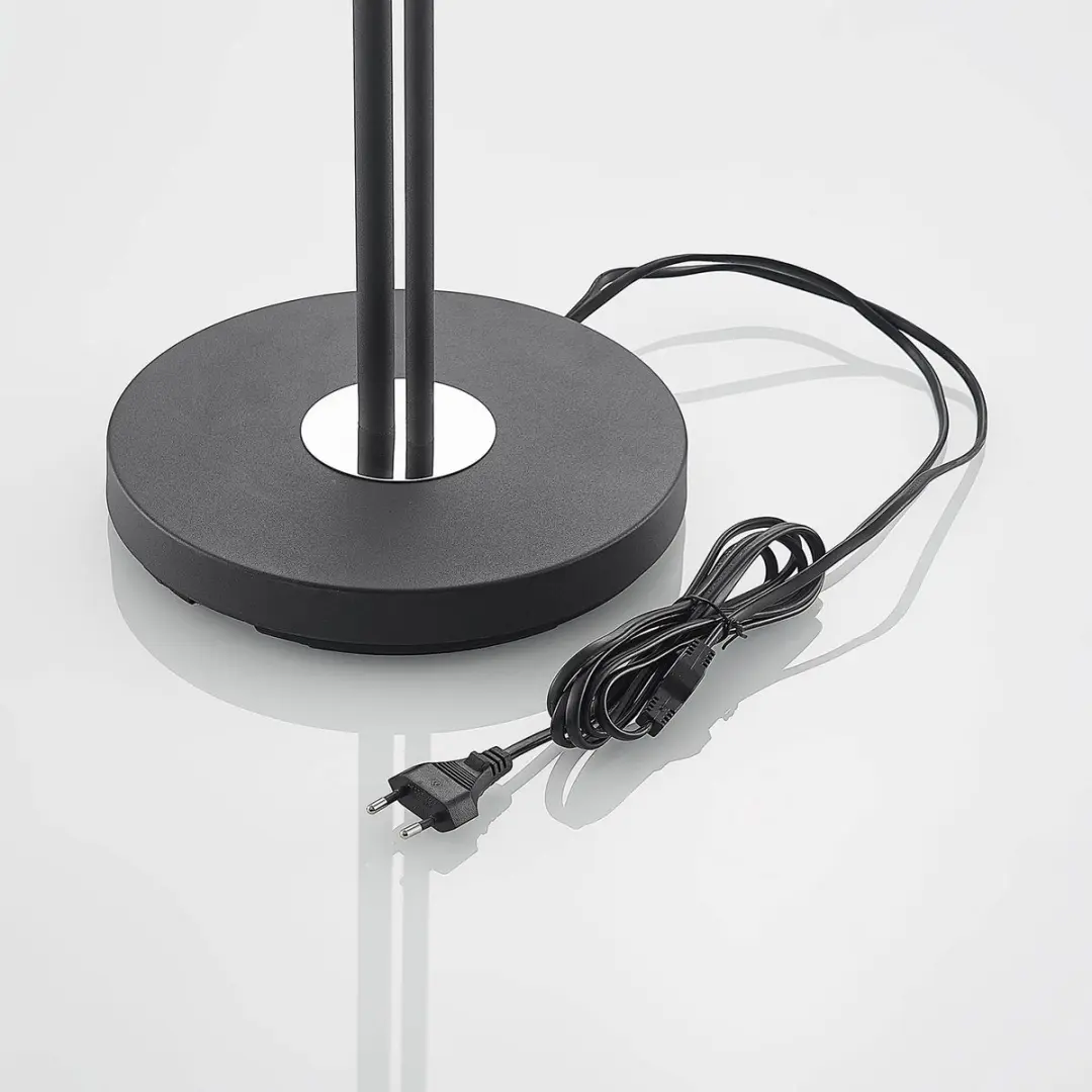 Lindby Efalia Vloerlamp - 1 Lichtpunt - 175 cm - Zwart/Goud