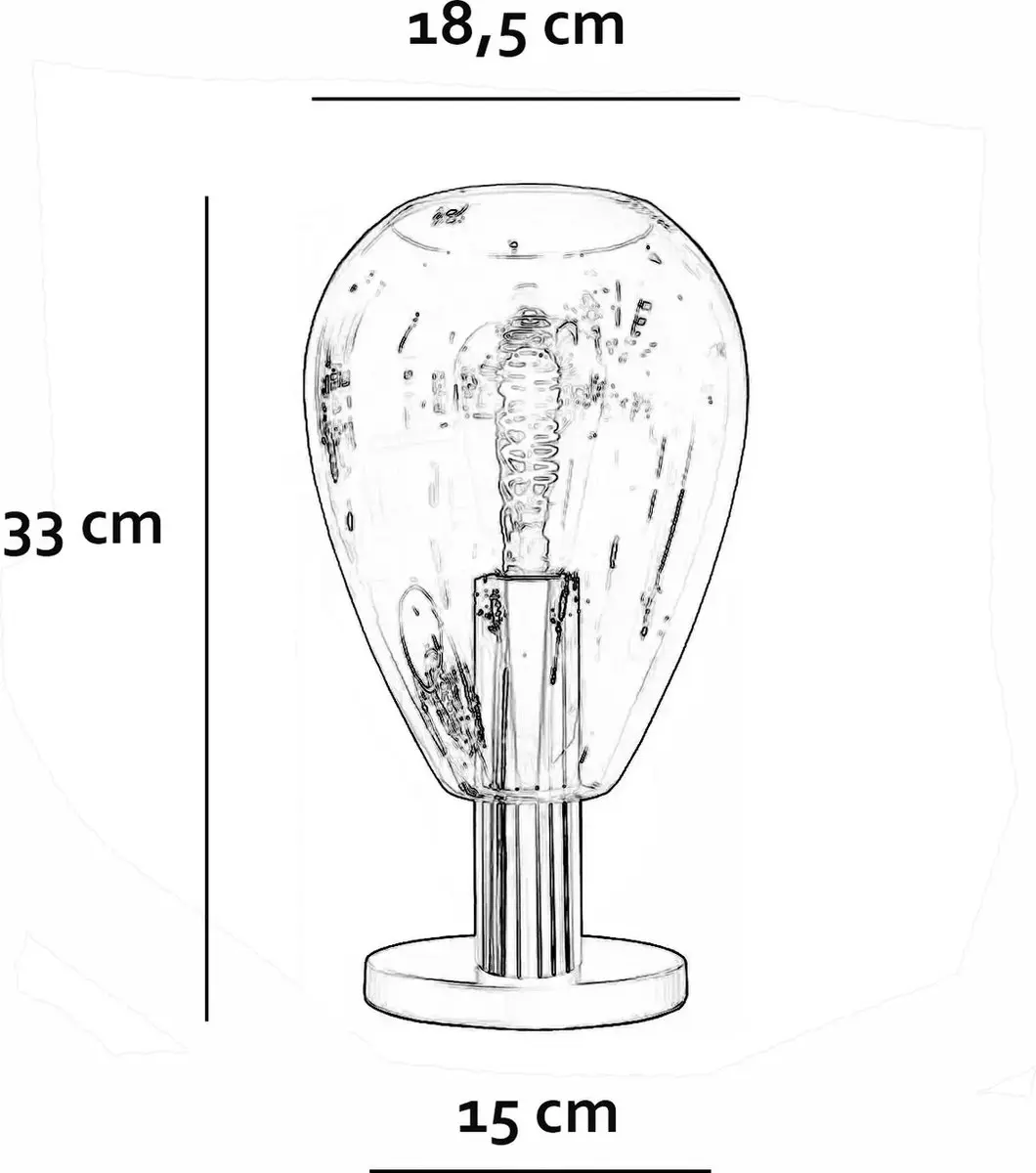 Freelight Dorato Tafellamp - 33cm - Zwart/Goud