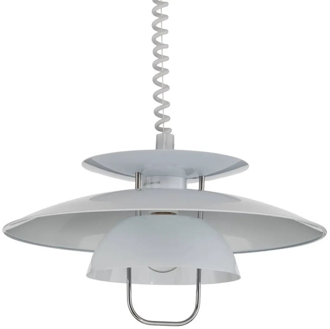 Lindby Hanglamp Nadija+ - Metaal - 22cm - Ø43cm - E27 - Wit