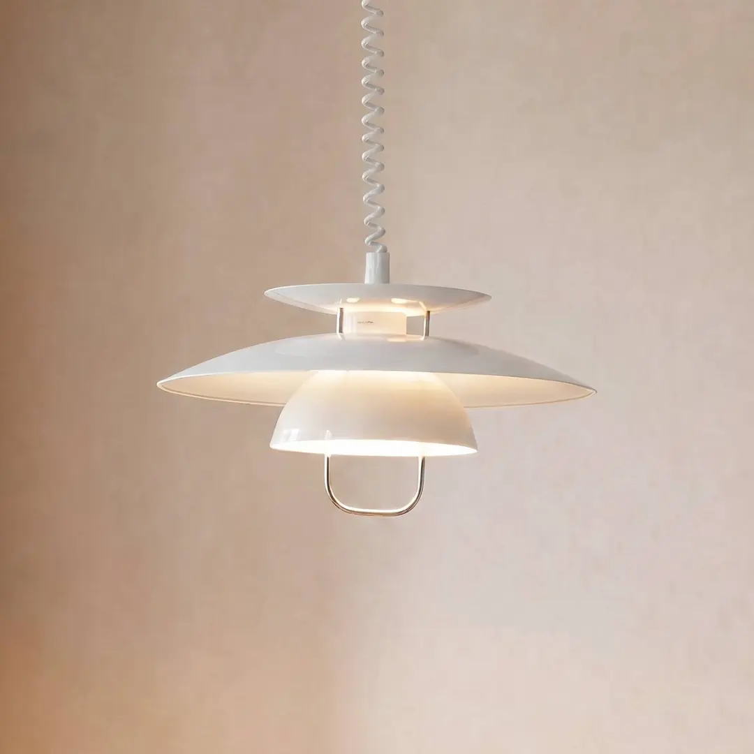 Lindby Hanglamp Nadija+ - Metaal - 22cm - Ø43cm - E27 - Wit