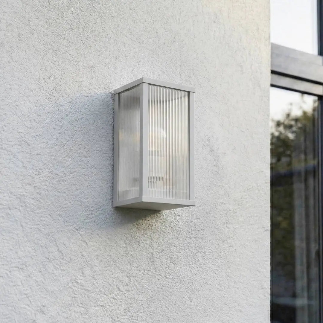 Lindby Wandlamp Buiten 1 Licht E27 - Grijs/Transparant