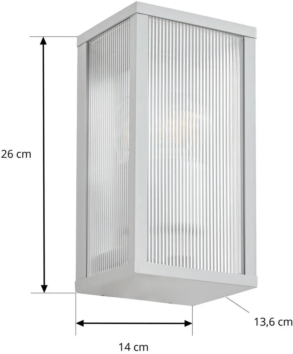Lindby Wandlamp Buiten 1 Licht E27 - Grijs/Transparant