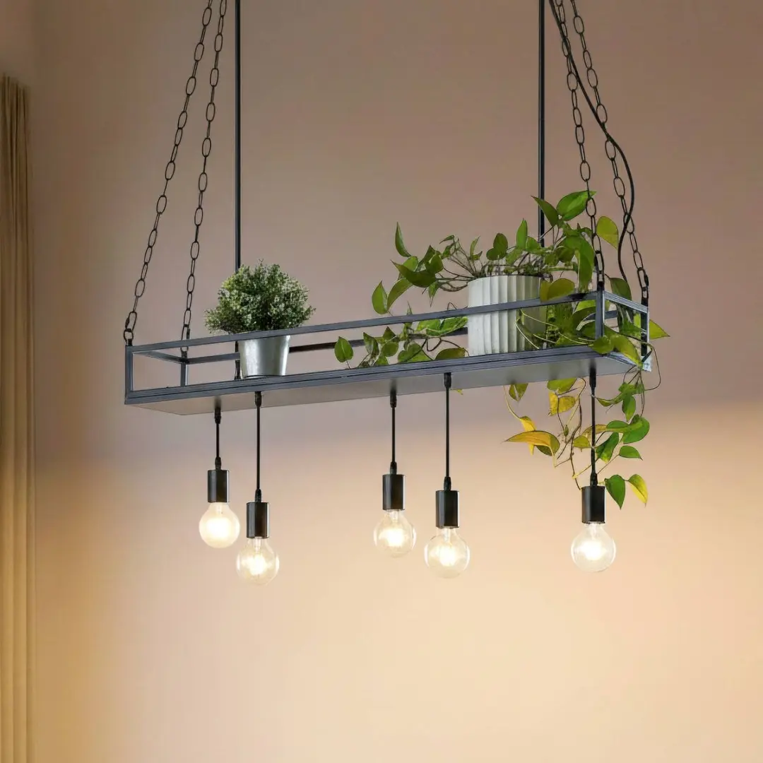 Lindby Hanglamp 5-lichten IJzer - Zwart
