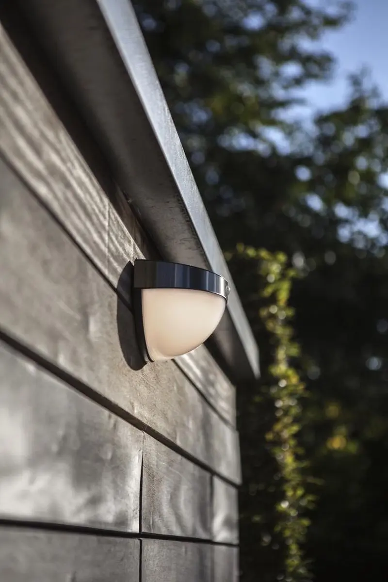 Lutec Bubble Solar Wandlamp - PIR Bewegingsensor - Roestvrij staal