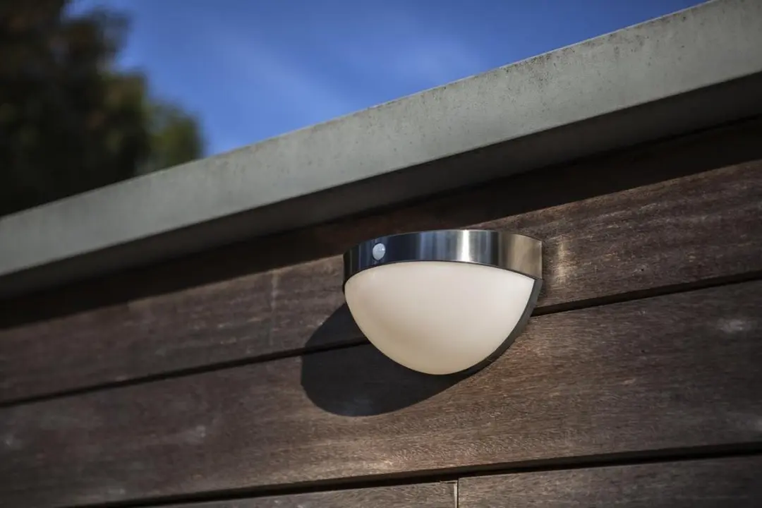 Lutec Bubble Solar Wandlamp - PIR Bewegingsensor - Roestvrij staal