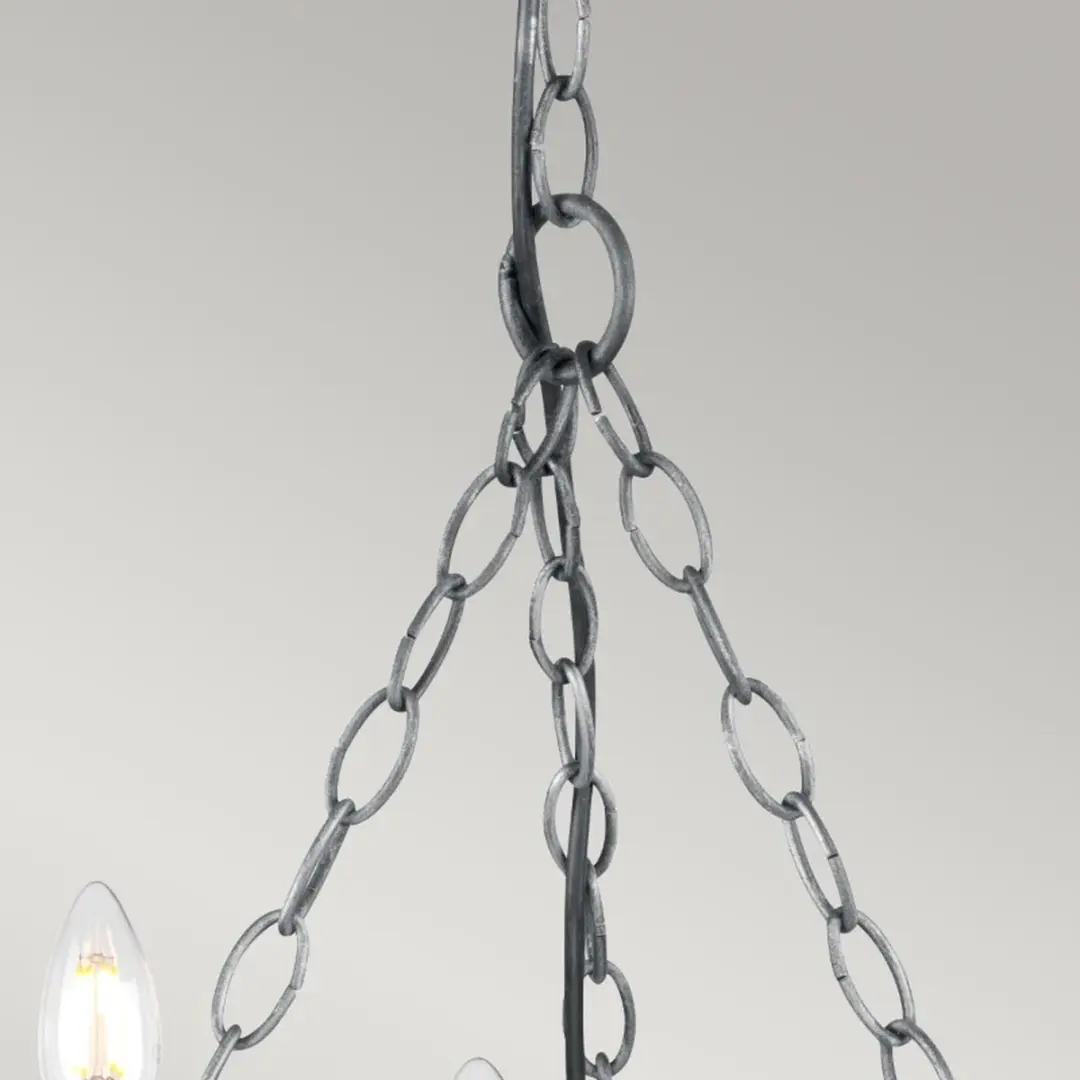Elstead LED Kroonluchter 5x E14 60W - Dimbaar - Black/Silver Patina