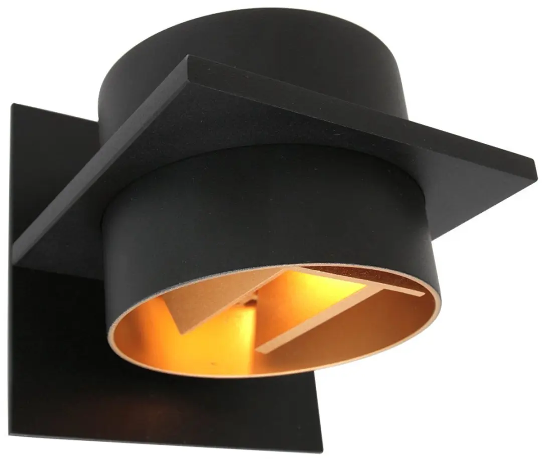 Steinhauer Muro 3366ZW Wandlamp - Zwart/Goud - 2700K