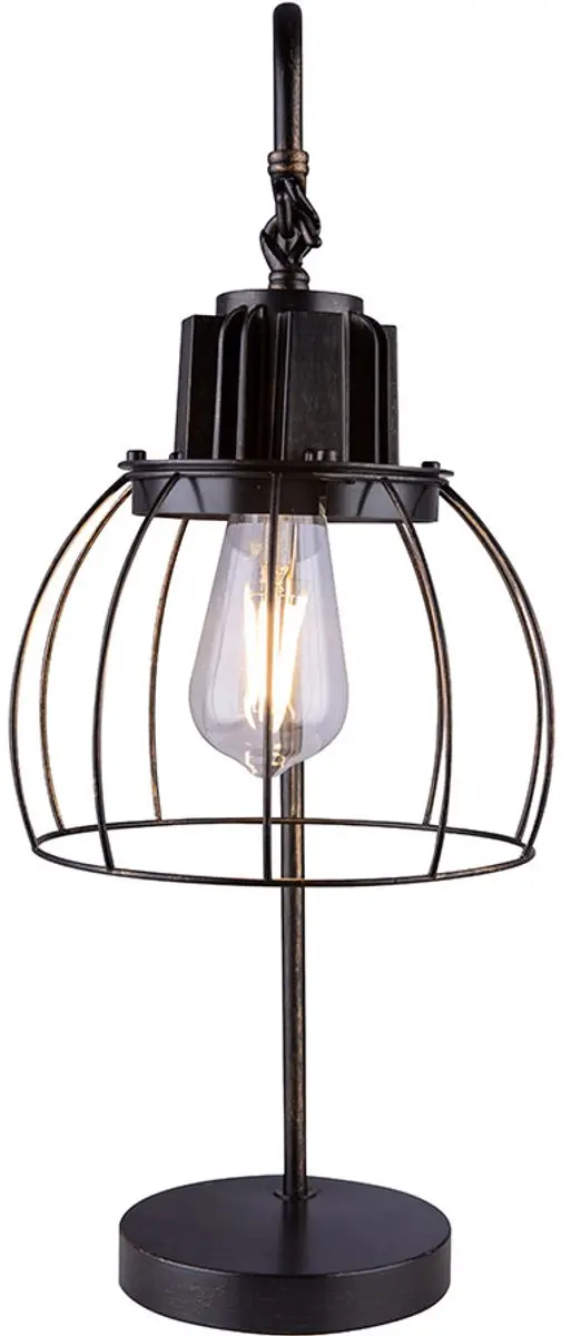 Globo Retro Tafellamp - Metaal Zwart/Goud - 65cm - E27