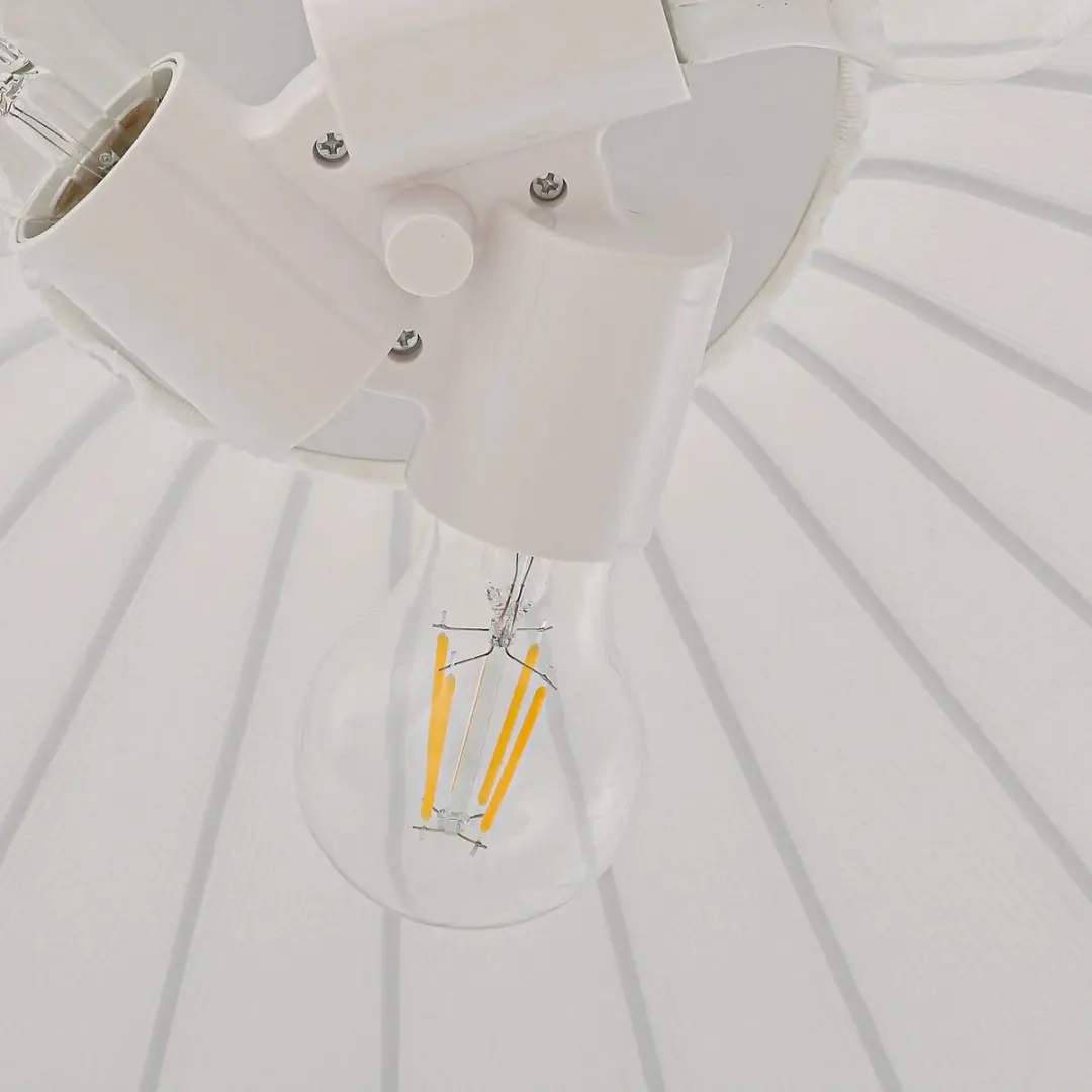 Lindby Hanglamp 3-lichts Textiel Metaal 70cm - Wit