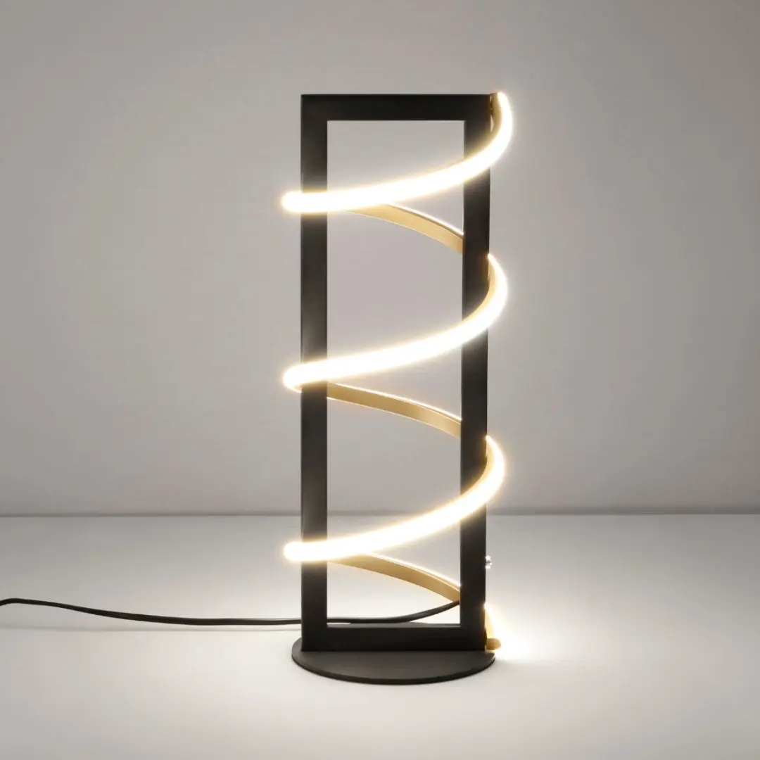 Fischer & Honsel Gwen LED Tafellamp 16W - Zwart/Goud