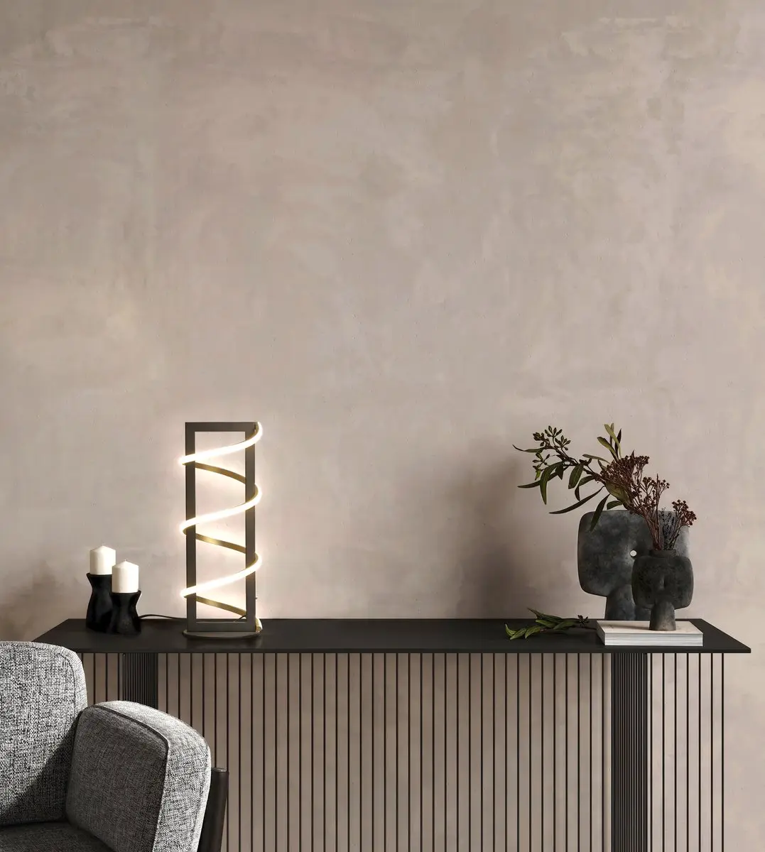 Fischer & Honsel Gwen LED Tafellamp 16W - Zwart/Goud
