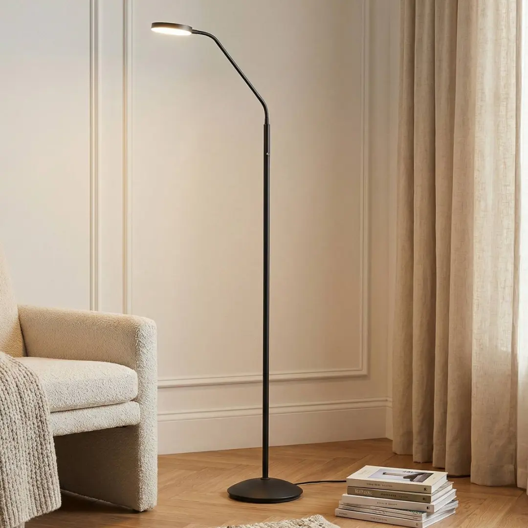 Lindby LED Vloerlamp 150cm - Zwart/Transparant