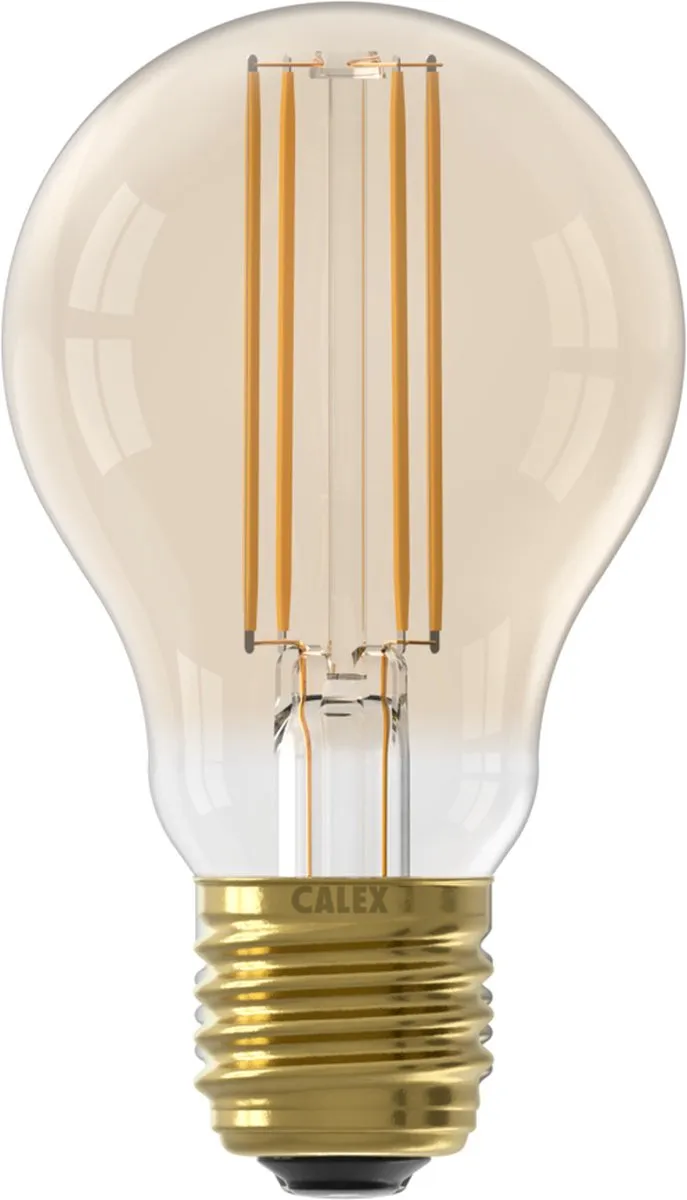 Calex LED Lamp E27 A60 Goud 4.5W - Warm Wit - Dimbaar