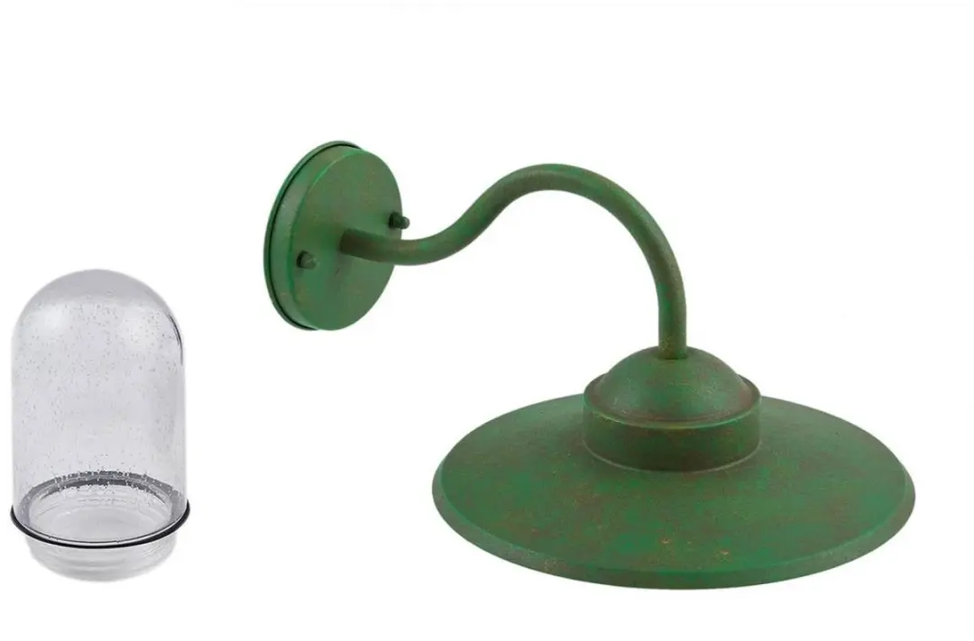 Lindby Wandlamp Buiten Vintage Groen Glas E27