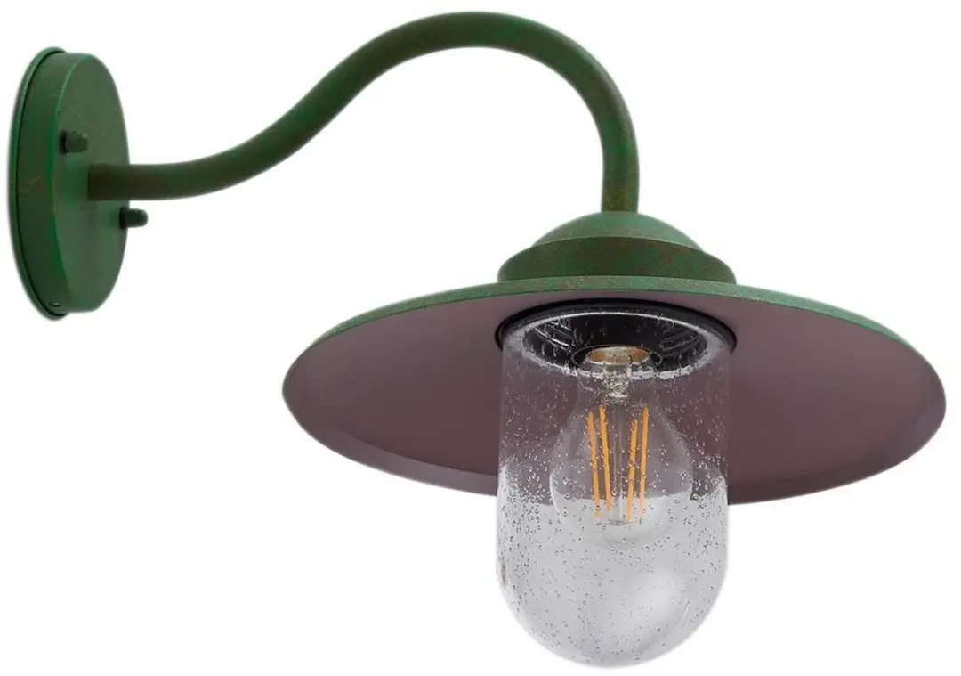 Lindby Wandlamp Buiten Vintage Groen Glas E27