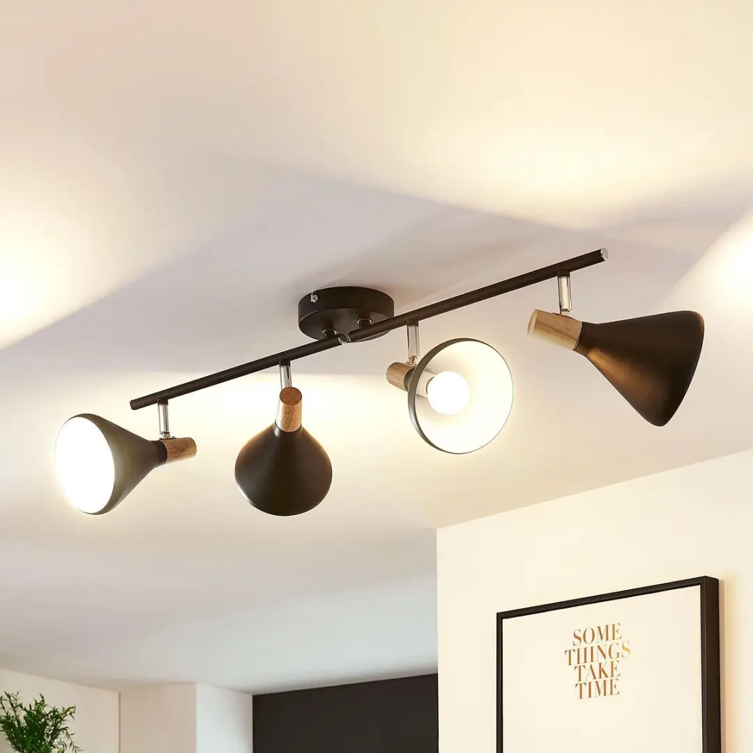 Lindby Buitenspot 4-licht Metaal Hout