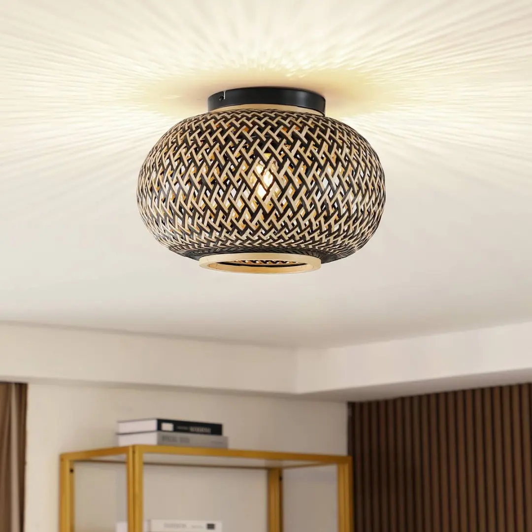 Lindby Plafondlamp Bamboe 1 Licht