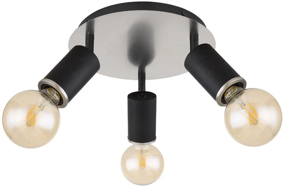 Globo Plafondlamp 3 Spots Zwart