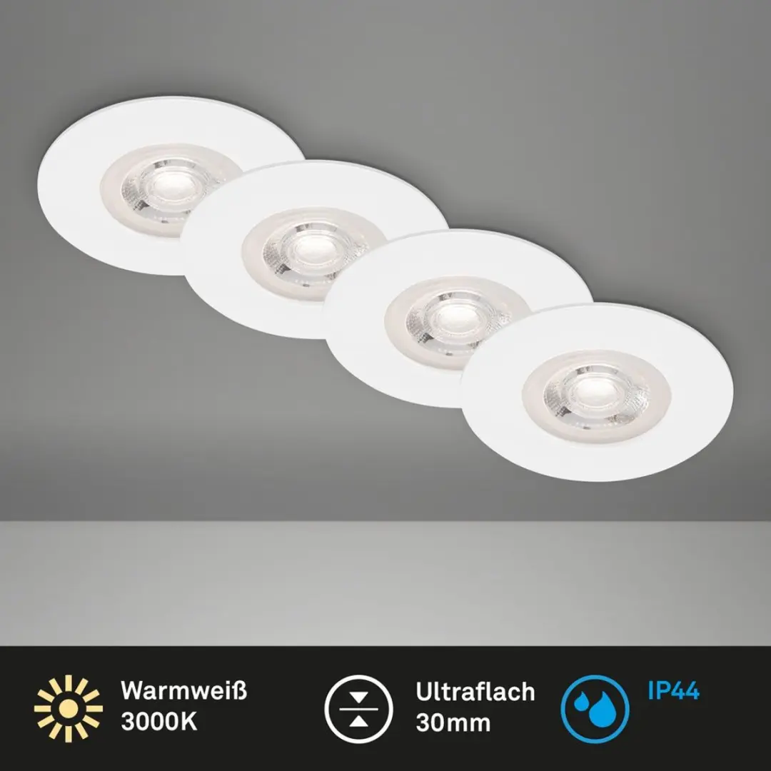 Briloner Kulana LED Inbouwspots Set 12 Stuks - Ø9cm - 480 Lm - Wit