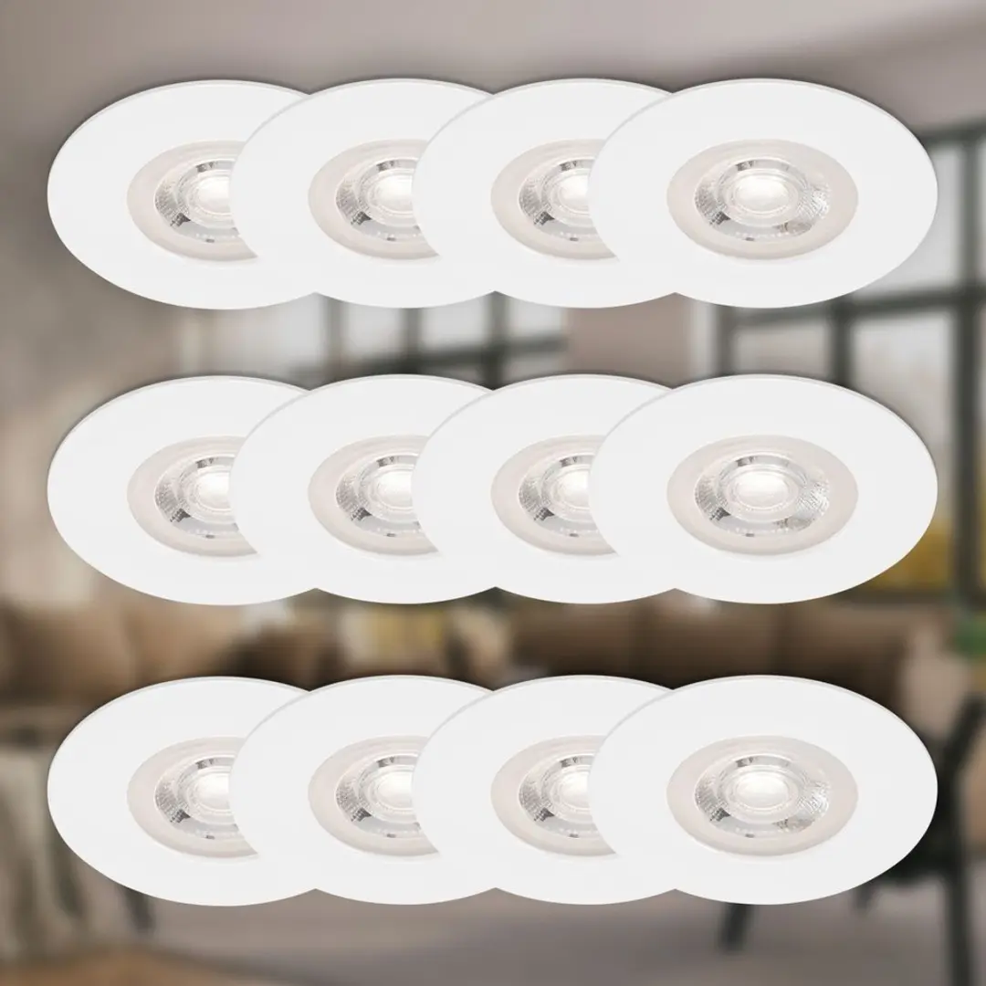 Briloner Kulana LED Inbouwspots Set 12 Stuks - Ø9cm - 480 Lm - Wit