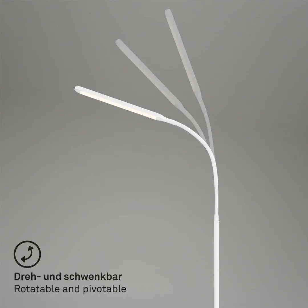 Briloner Pivaz Vloerlamp - 126,5cm - Wit - 3000K