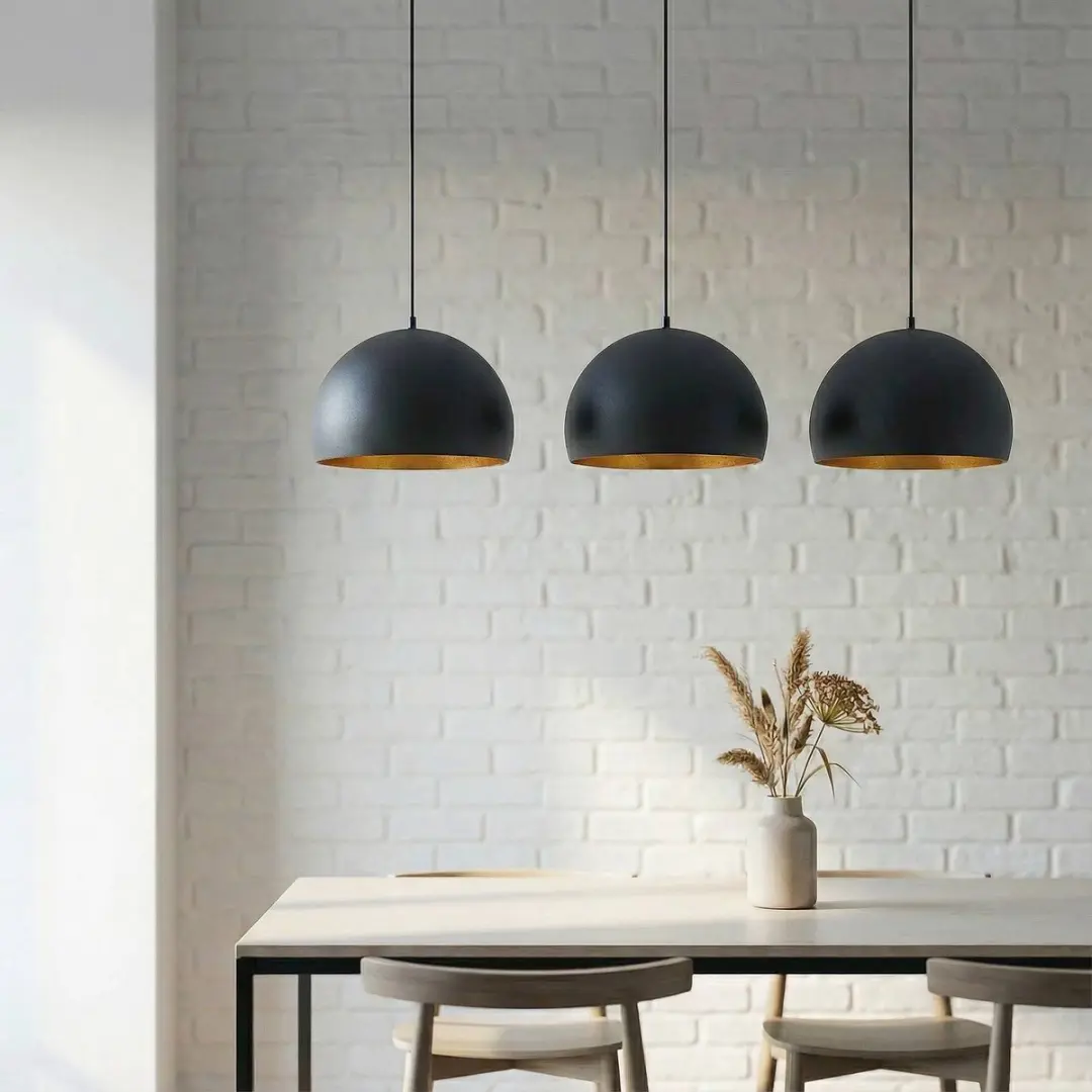 Lindby Hanglamp 3-lichts - Staal - Zwart/Goud