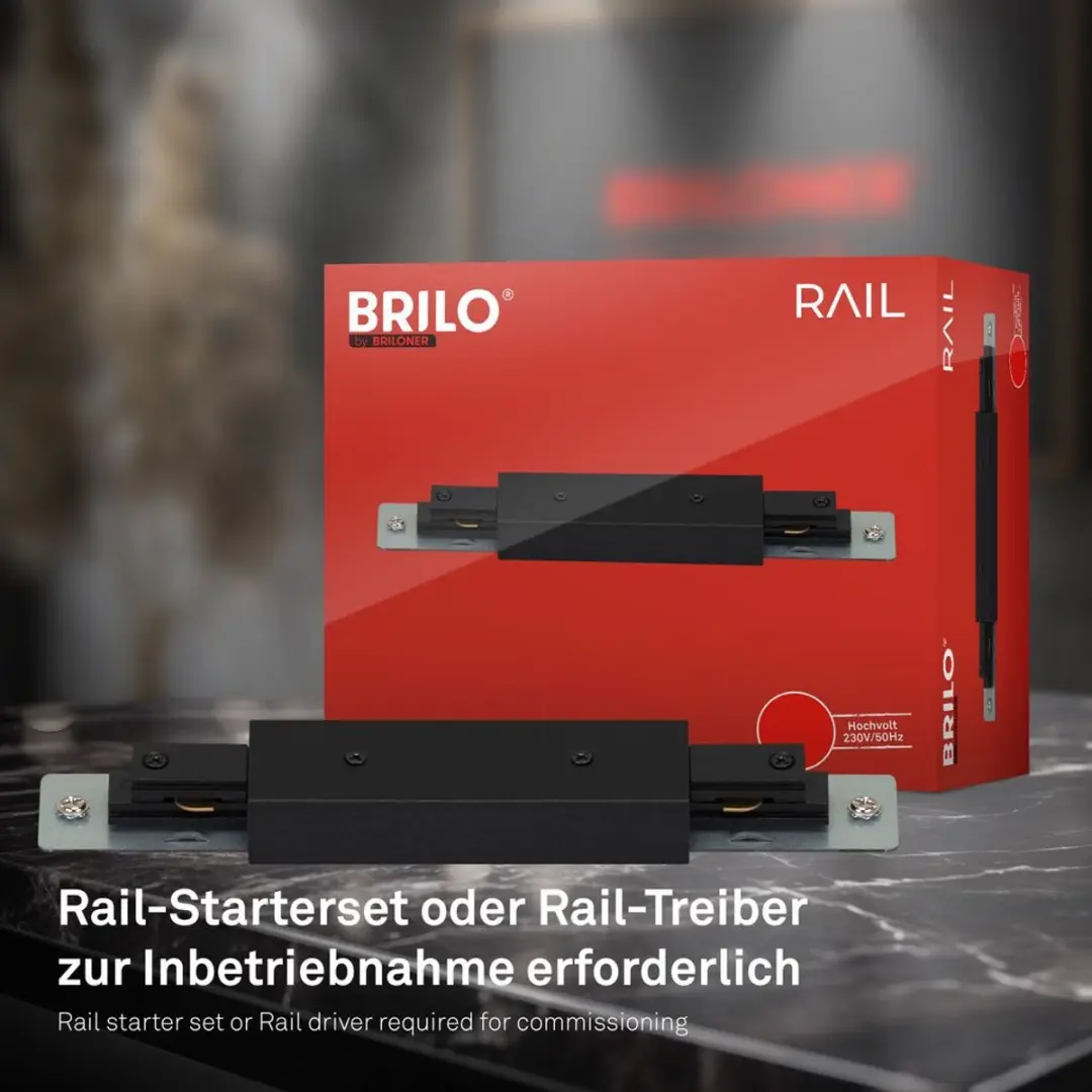 Briloner Rail Verlenging 2x GU10 Spots - 0.75cm - Zwart